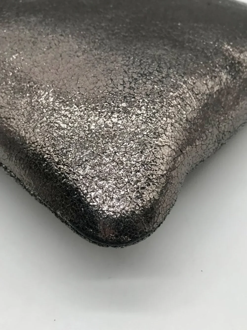 Marc Jacobs Dark Glossy Gray Zip Pouch